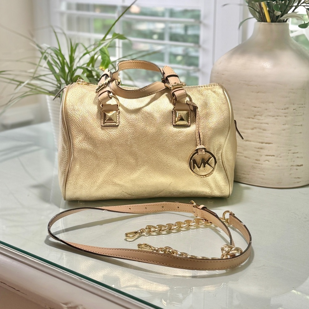 Michael Kors gold Grayson MD handbag